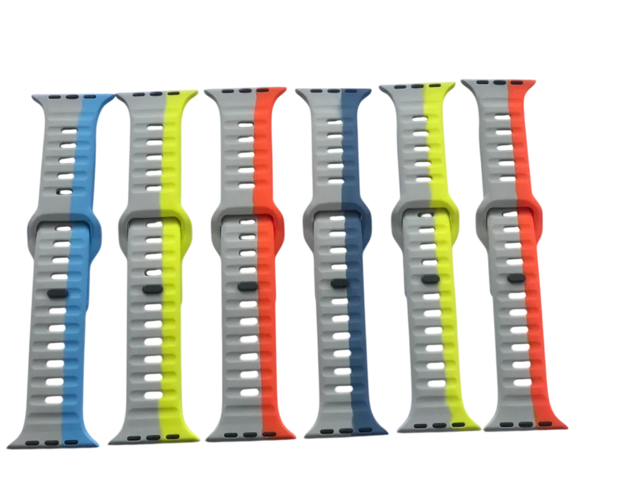 Square Buckle Magnetic Silicone Watch Strap-mix color
