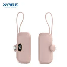 X-AGE ConvE Capsule 5000mAh Powerbank | Built-in Type-C Cable | Fast Charging Support