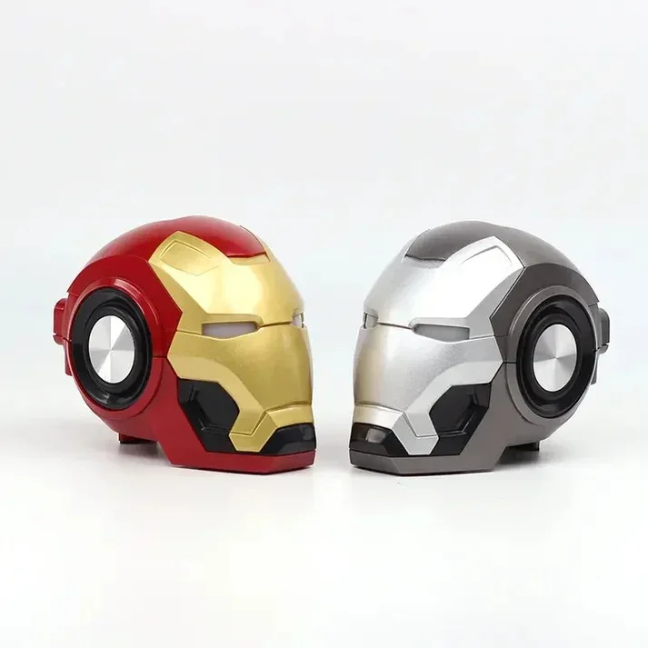 Iron Man Mark46 Helmet Bluetooth Speaker with Light Up LED SD CARD 10 W Bluetooth Speaker (Multicolor, Stereo Channel)