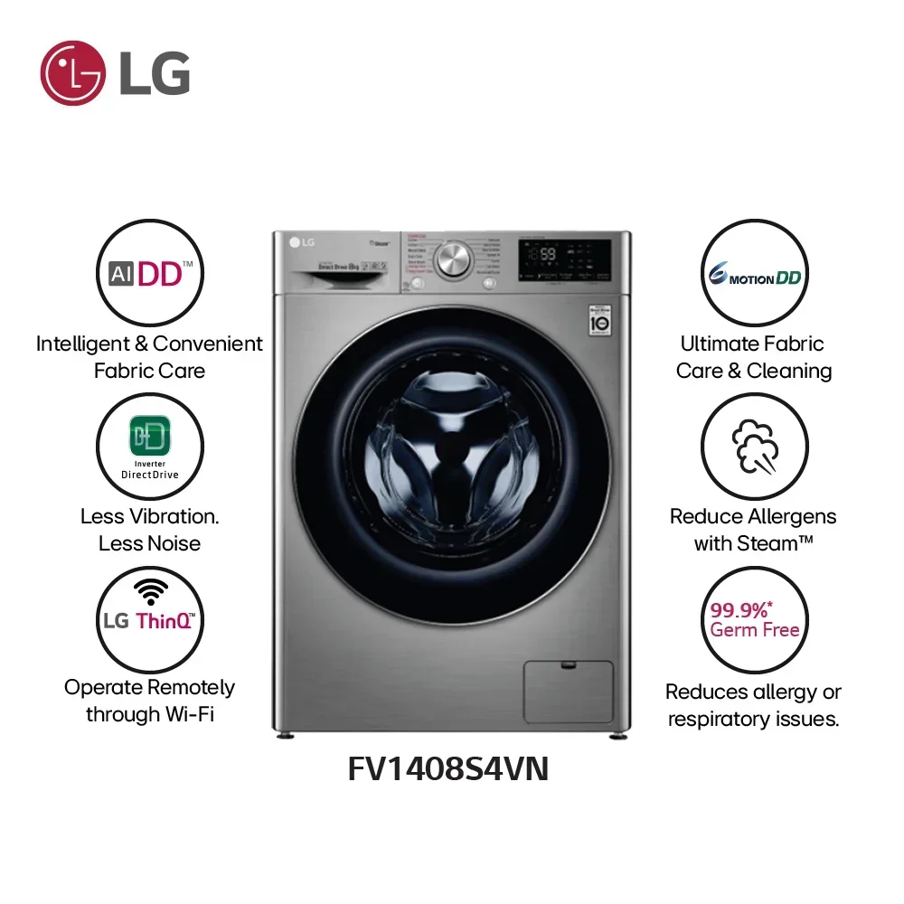 LG 11 Kg Front Load Washing Machine (Free Product | 6 Kg Ariel Detergent Powder)
