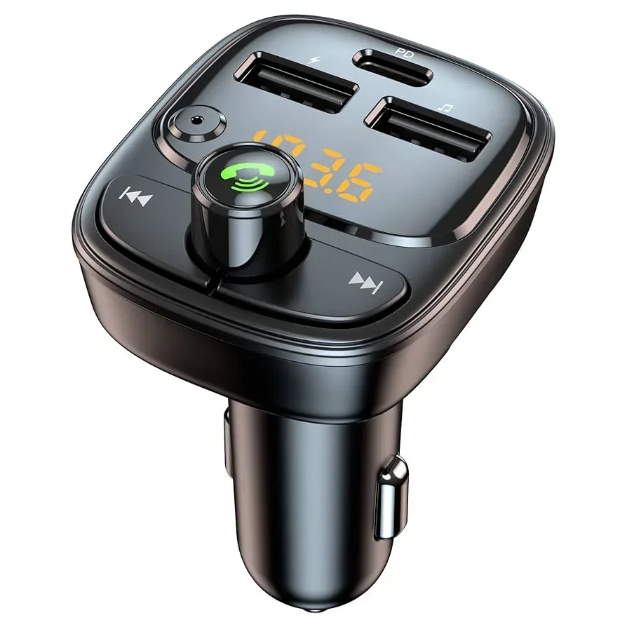 Car charger PD20 Watt LCD display 2 USB type c memory card 020