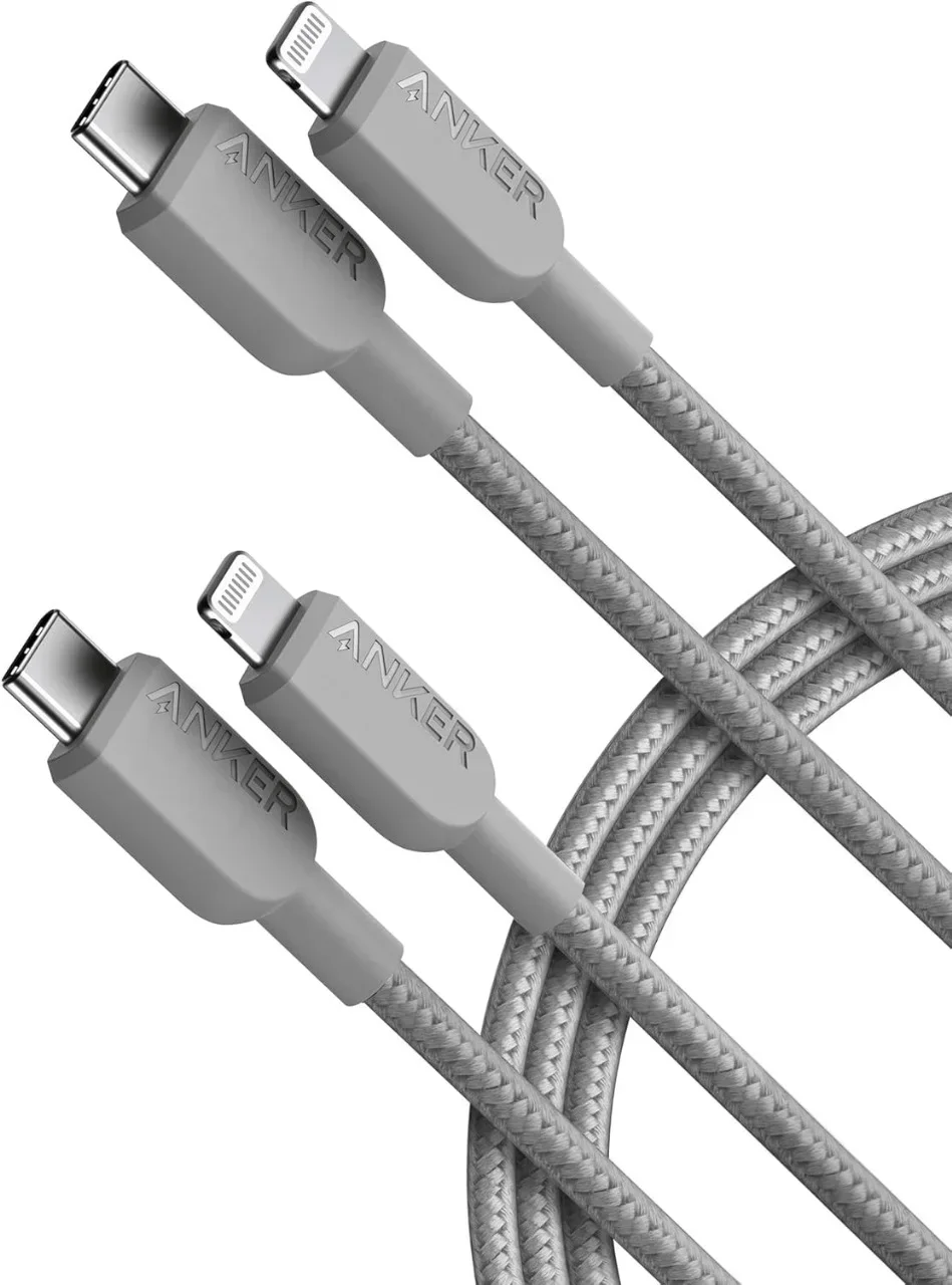 Anker 310 USB C to Lightning Cable(6FT,2Pack, Grey), MFi Certified for iPhone 14 Series, and More(Charger Not Included)