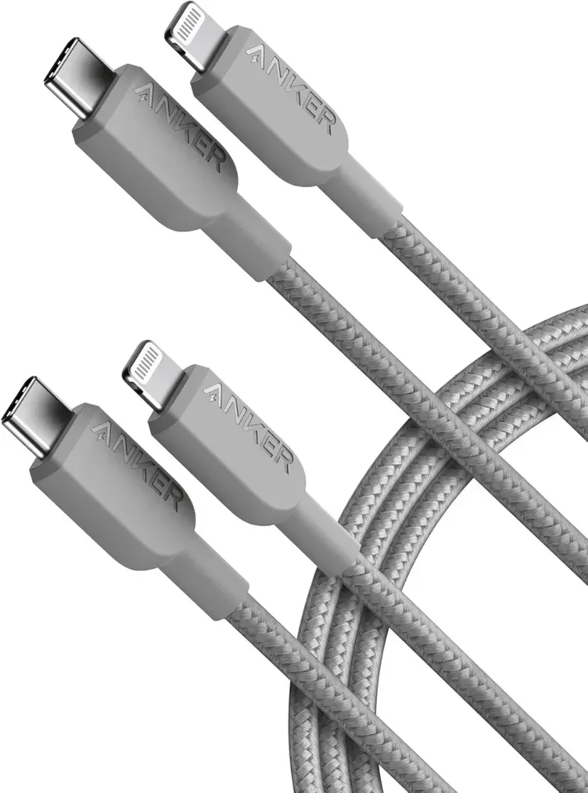 Anker 310 USB C to Lightning Cable(6FT,2Pack, Grey), MFi Certified for iPhone 14 Series, and More(Charger Not Included)