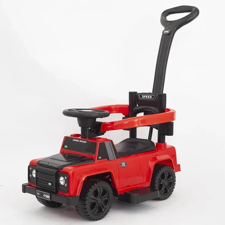 Children Push Car With Push Handle