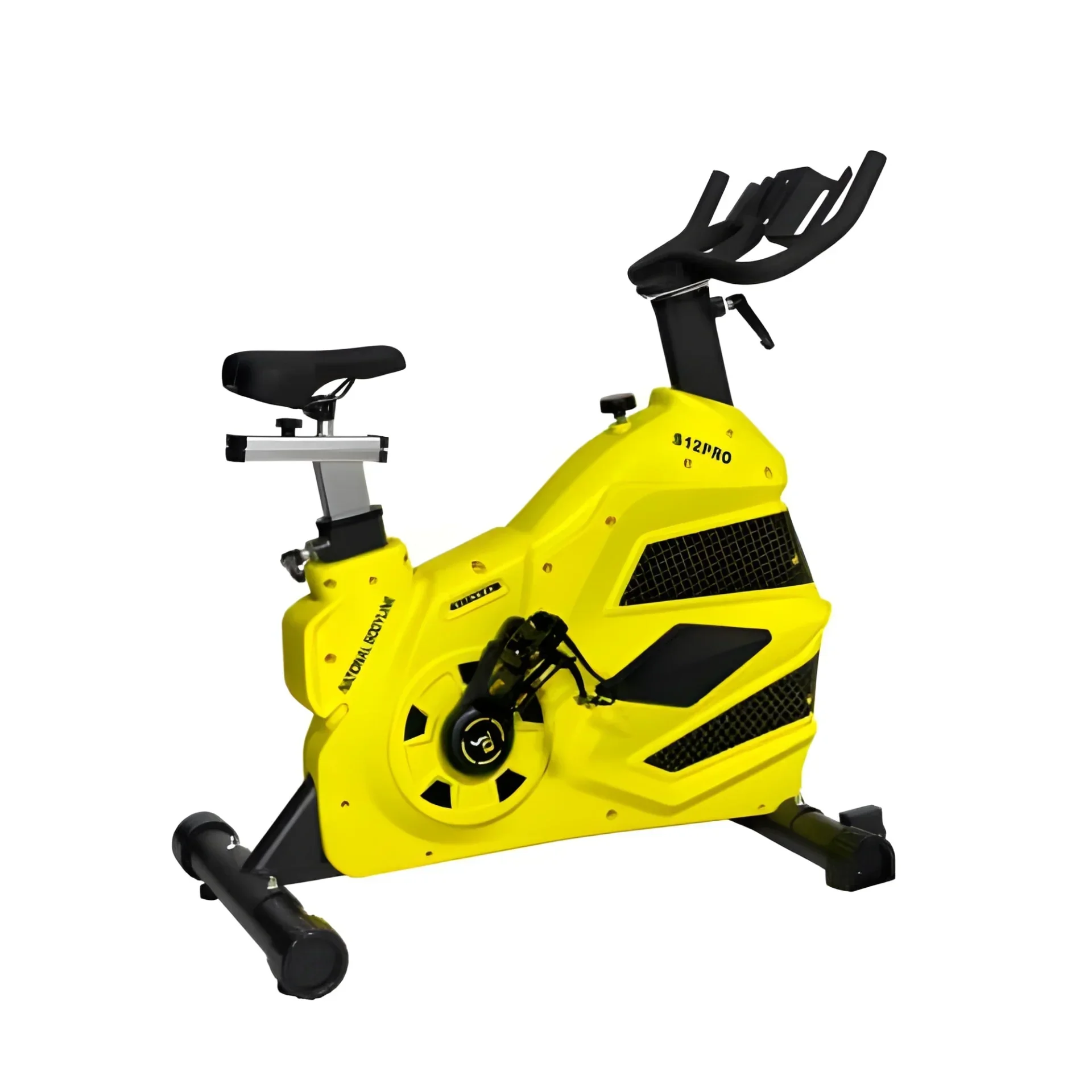 NATIONAL BODYLINE NB S12 PRO Stationary Bicycle, Yellow And Black, Fluid Resistance, 4 Levels, Alloy Steel, Indoor Use