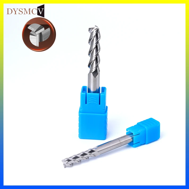 1pcs HRC50 3 Flute Aluminum Face Mill 1mm-12mm2mm 2.5mm 3mm4mm 5mm 6mm Alloy Carbide Milling Cutter Cutting Helix Flat End Mills