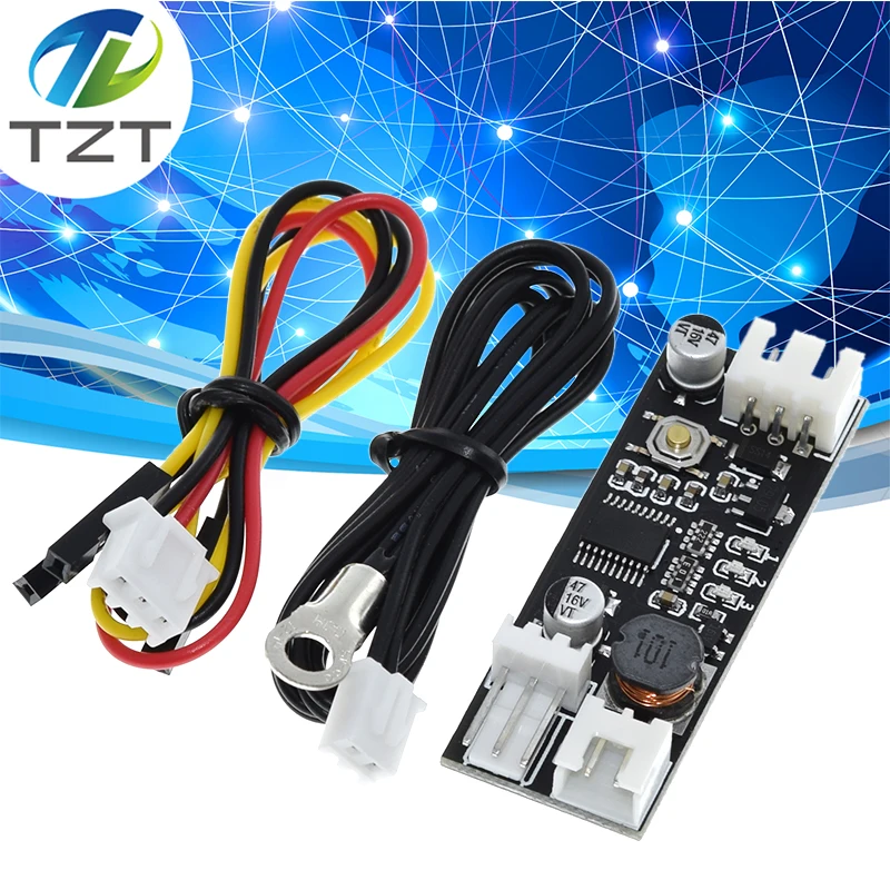 DC 12V 5A PWM PC CPU Fan Temperature Control Speed Controller Module Buzzer High-Temp Alarm NTC B 3950 Thermistor 50K