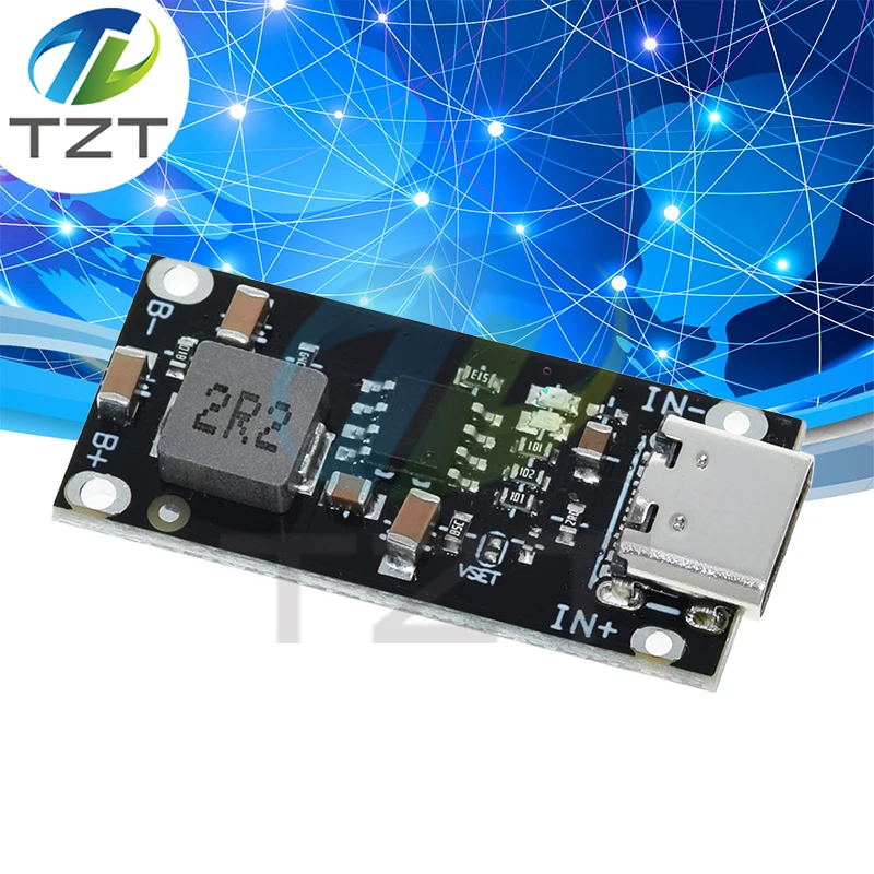 Type C USB Input High Current 3A Polymer Ternary Lithium Battery Quick Fast Charging Board IP2312 CC/CV Mode 5V To 4.2V