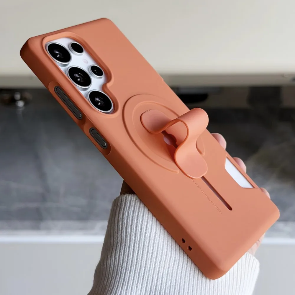 HODON Hybrid Armor Card Slot Shockproof Phone Case for Samsung Galaxy S26 S25 S24 Plus Ultra Silicone Grip Holder Magnetic Cover