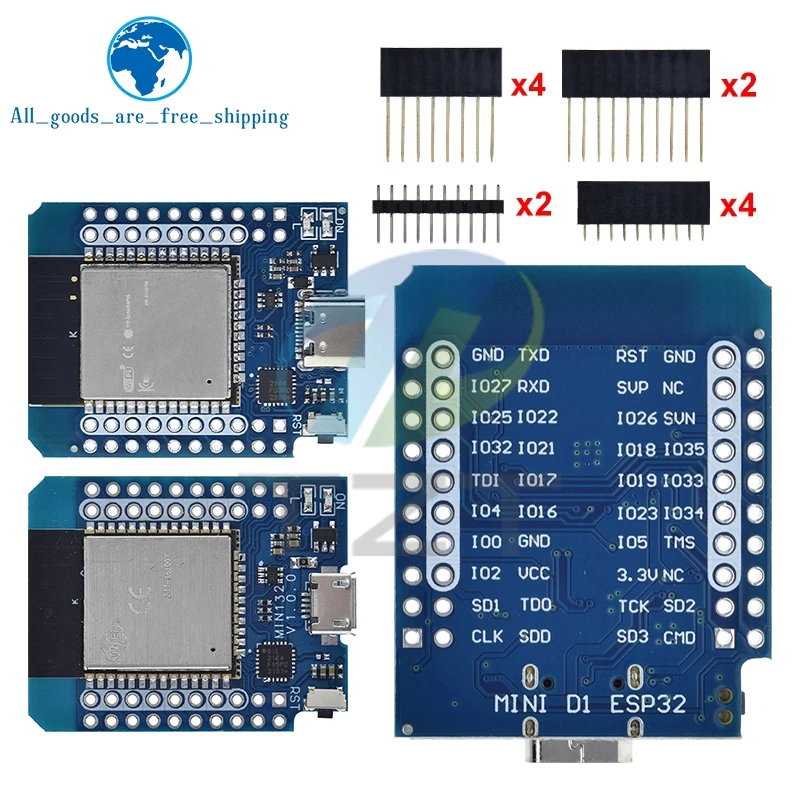 For Wemos Mini D1 ESP8266 ESP32 ESP-32S WIFI Bluetooth CP2104 Development Board Module For Arduino With Pins