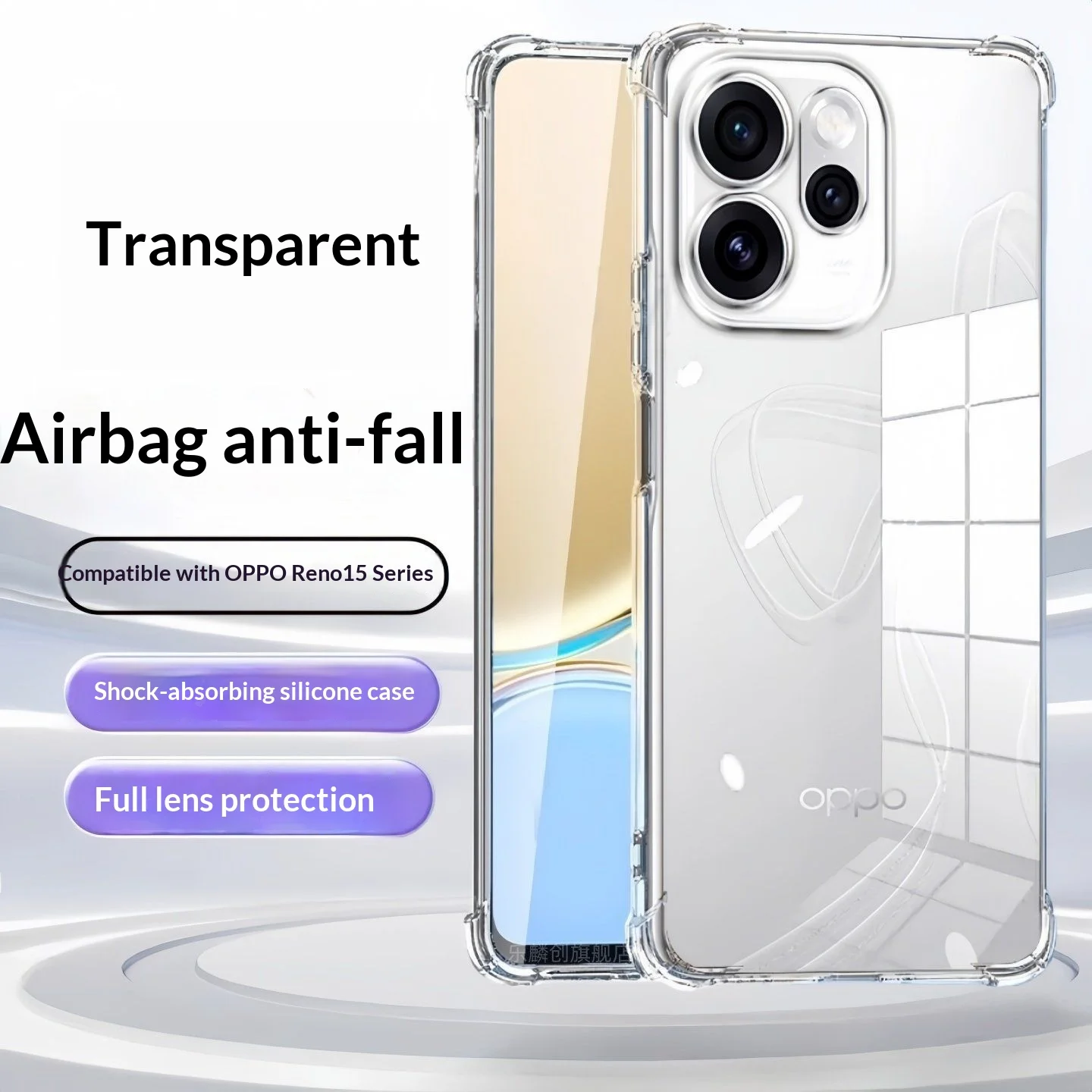 For OPPO Reno 15F 15 pro Case New airbag silicone transparent TPU Cover For OPPO reno 15 Pro Max Shockproof Funda