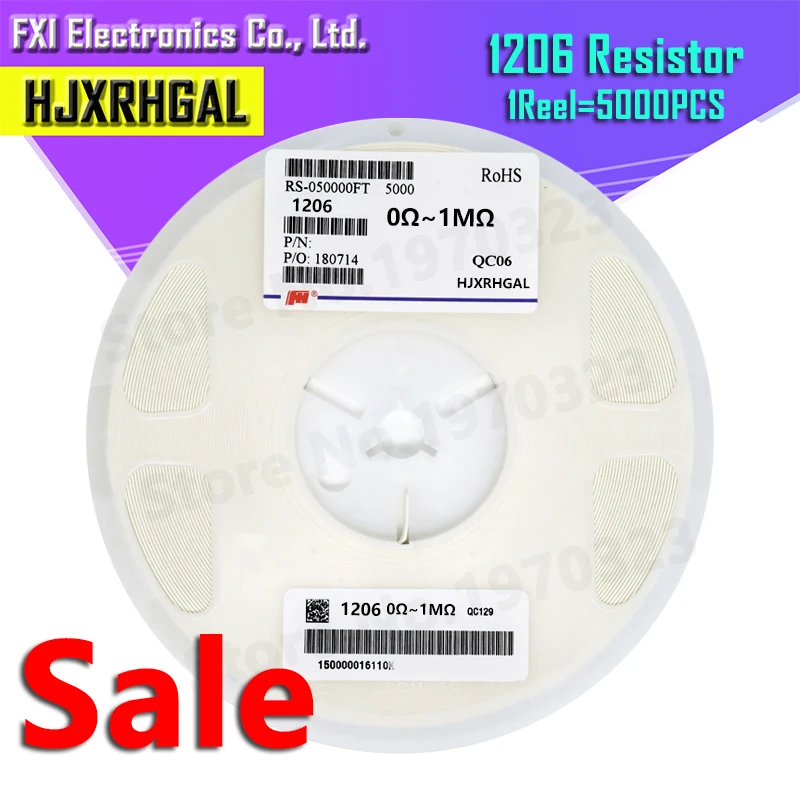 5000Pcs 1206 0R ~ 10M SMD resistor 1/2W 0 1 10 100 150 220 330 ohm 1K 2.2K 10K 100K 0R 1R 10R 100R 150R 220R 330R ohm 5%