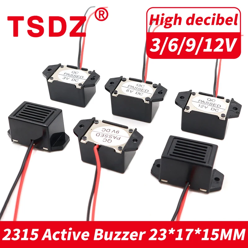 1pcs Alarm Buzzer 2315 DC 3V 6V 9V 12V 24V 90dB Mini Electronic Alarm Buzzer High Decibel Vibration Alarm Sound Line Length 10cm