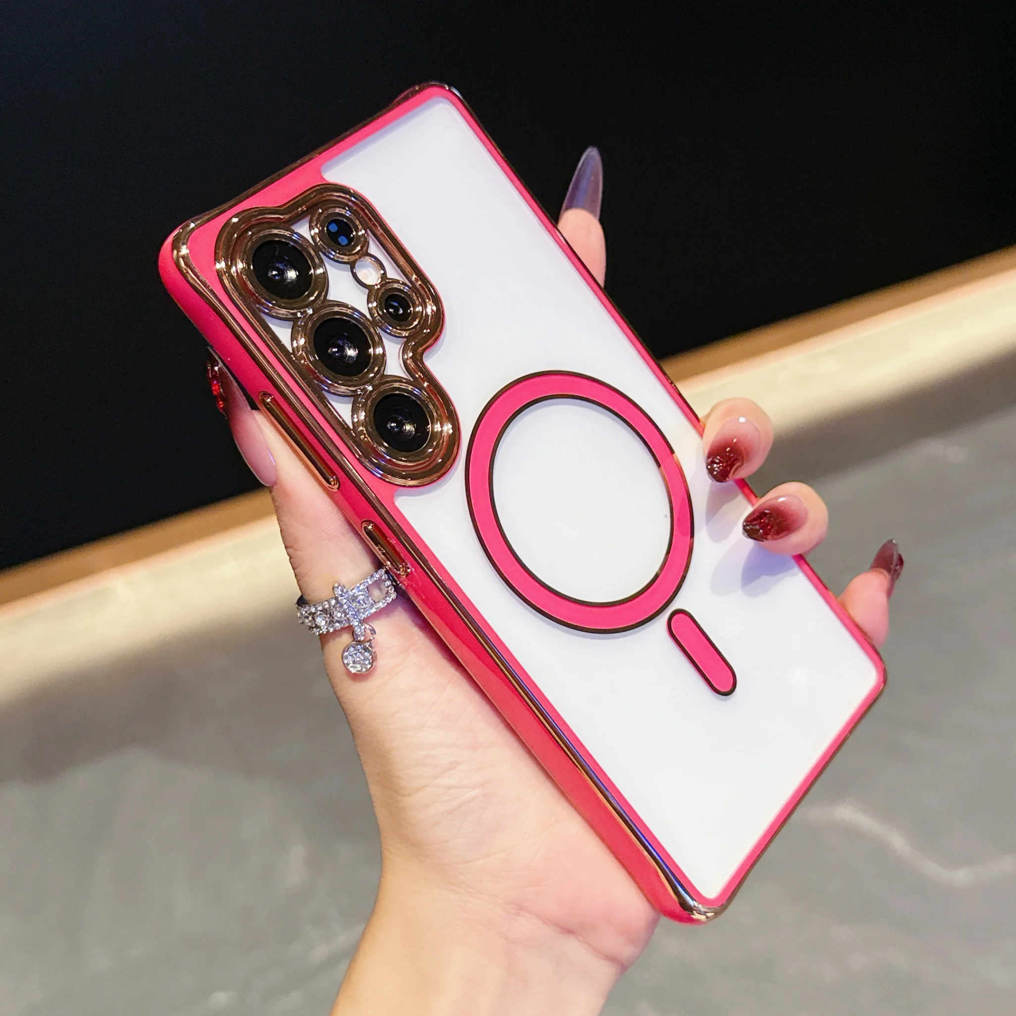 HODON Luxury Electroplated Phone Case For Samsung S26 S25 S24 Ultra Plus S25 Edge 24 FE A15 A16 A17 A26 A35 A36 A55 A56 Wireless Charge Anti-Drop Cover