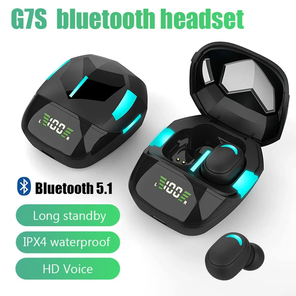 🎧Fast Shipping 🎧Hot G7S Wireless Bluetooth-Compatible 5.1 Earphone Game TWS Real Headset Radio Low Delay In-ear Stereo Earbuds Driver Headphones