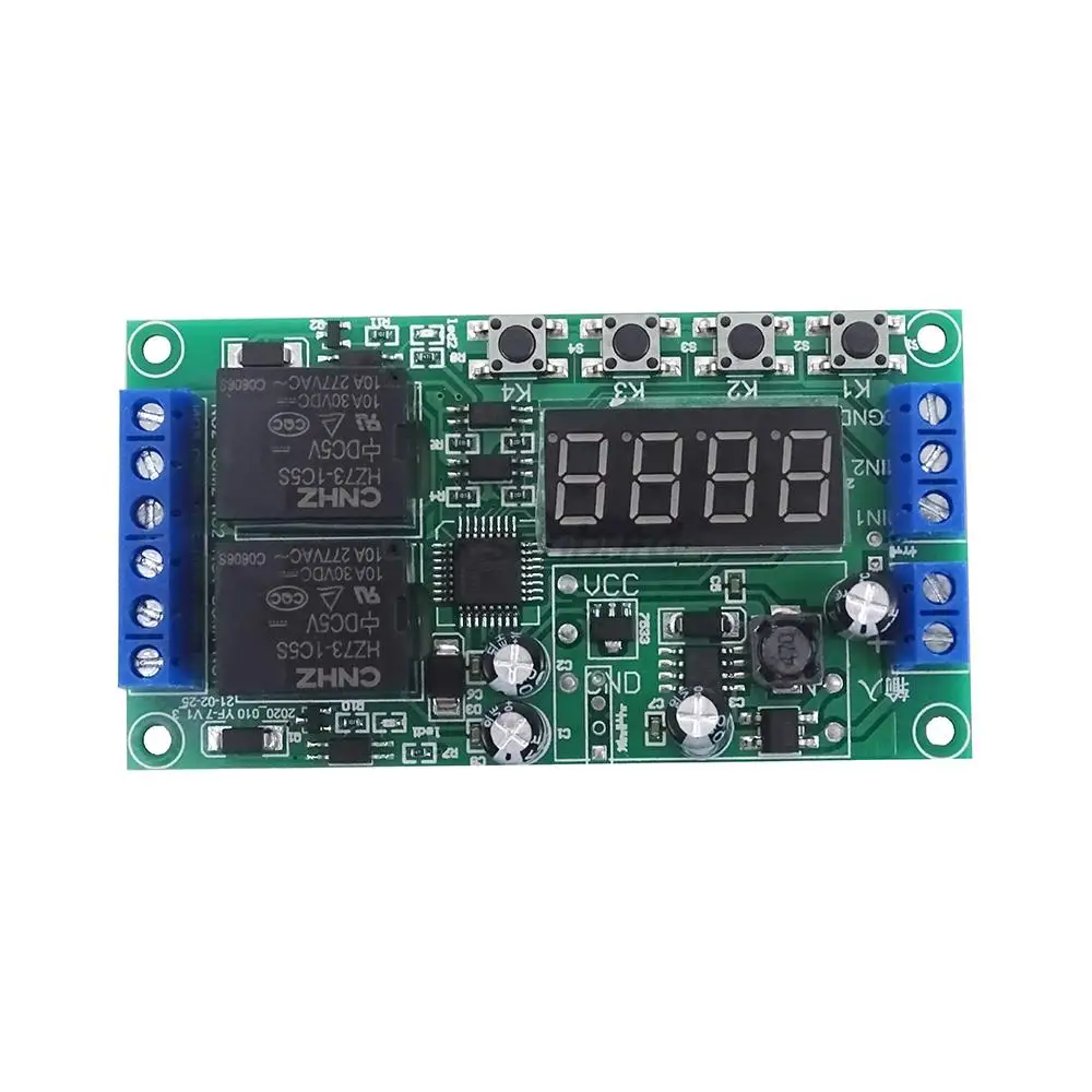 Yf-7 dual-channel delay relay multi-function pulse trigger cycle timer DC 7-30v 2019 new style hot