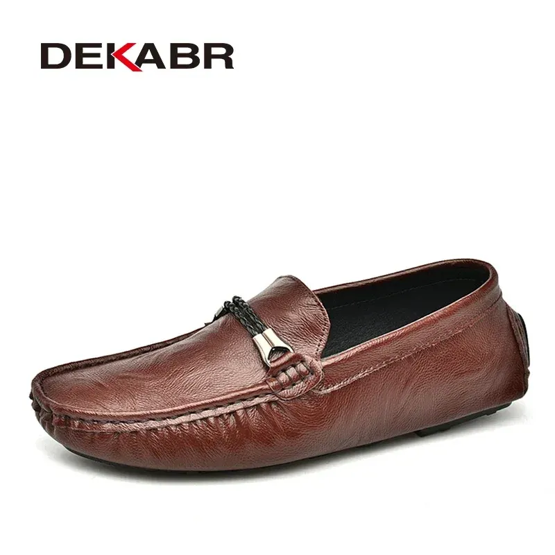 DEKABR Brand New Men Casual Shoes Men Hide Loafers Soft Moccasins Non-slip Flats Driving Shoes Fashion Men Shoes Size 38-47