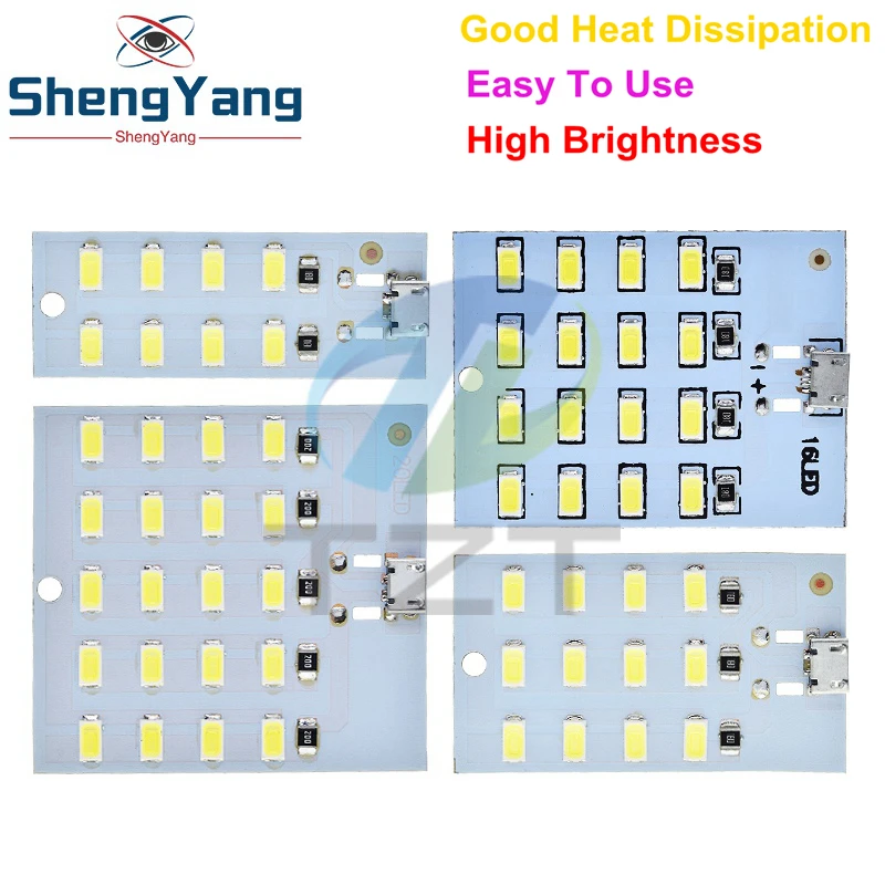 TZT high quality 5730 smd 5V 430mA~470mA White Mirco Usb 5730 LED lighting panel USB mobile light Emergency light night light