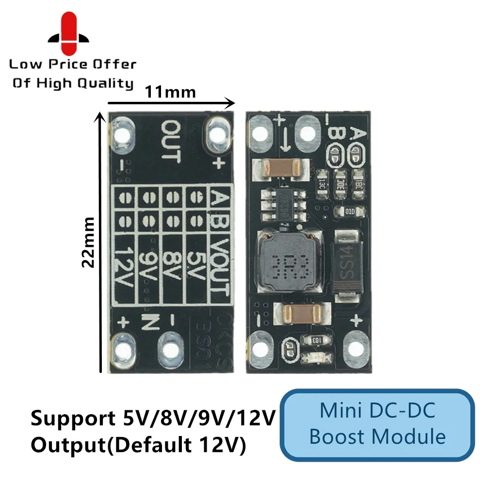 1pcs Newest Multi-function Mini Boost Module Step Up Board 5V/8V/9V/12V 1.5A LED Indicator Diy Electronic Voltage Module