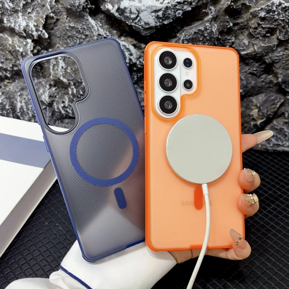 HODON Solid Color Matte Magnetic Phone Case For Samsung Galaxy S26Ultra S25Ultra Translucent Protection Shell