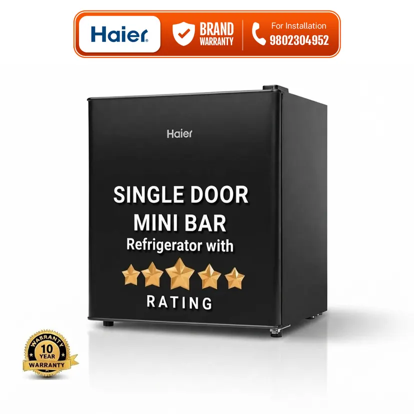 Haier 55 Liters 5 Star Mini Bar Single Door Refrigerators (HRD-55KS, Black Steel)