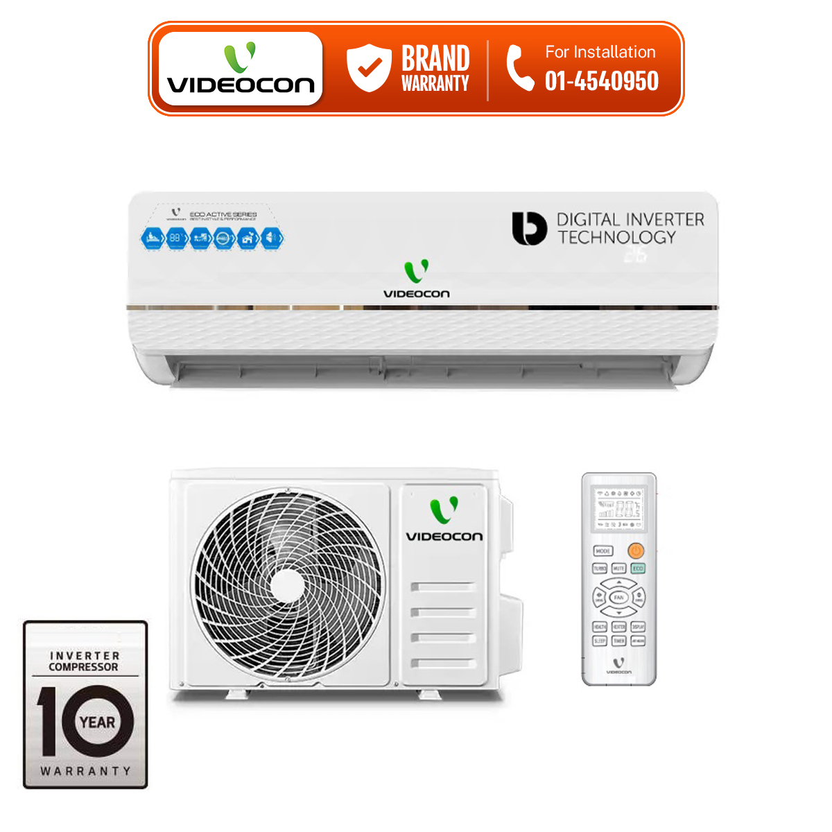 Videocon 1.00 Ton Dual Inverter Air Conditioner Heat + Cool with Wifi