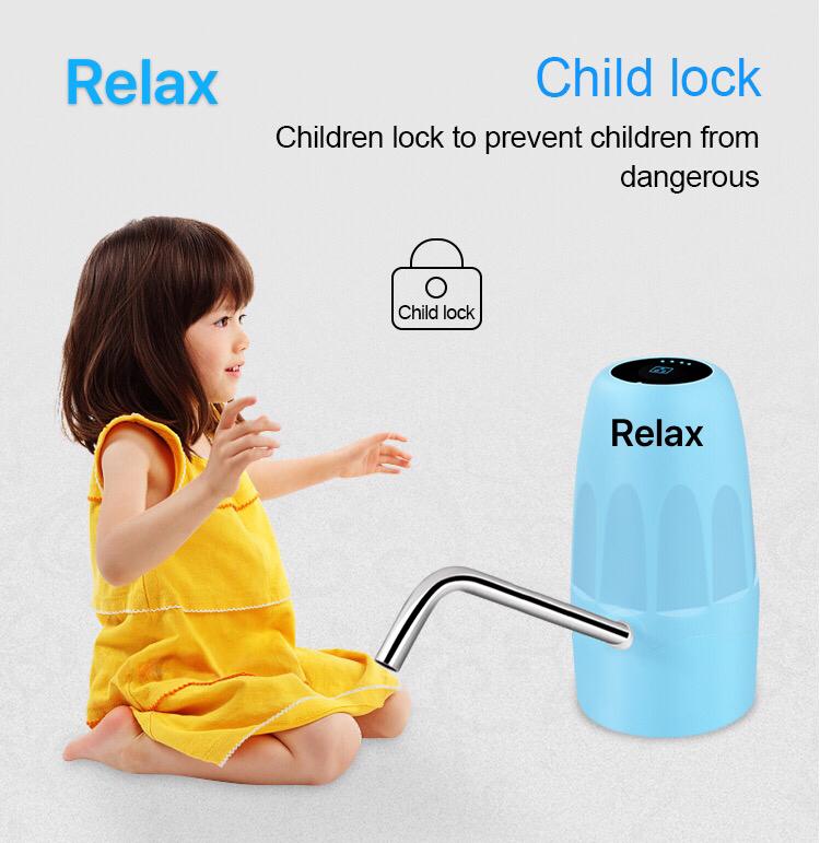 Portable Drinking Water Pump USB Rechargeable Portable Electric Water Dispenser With Child-Lock