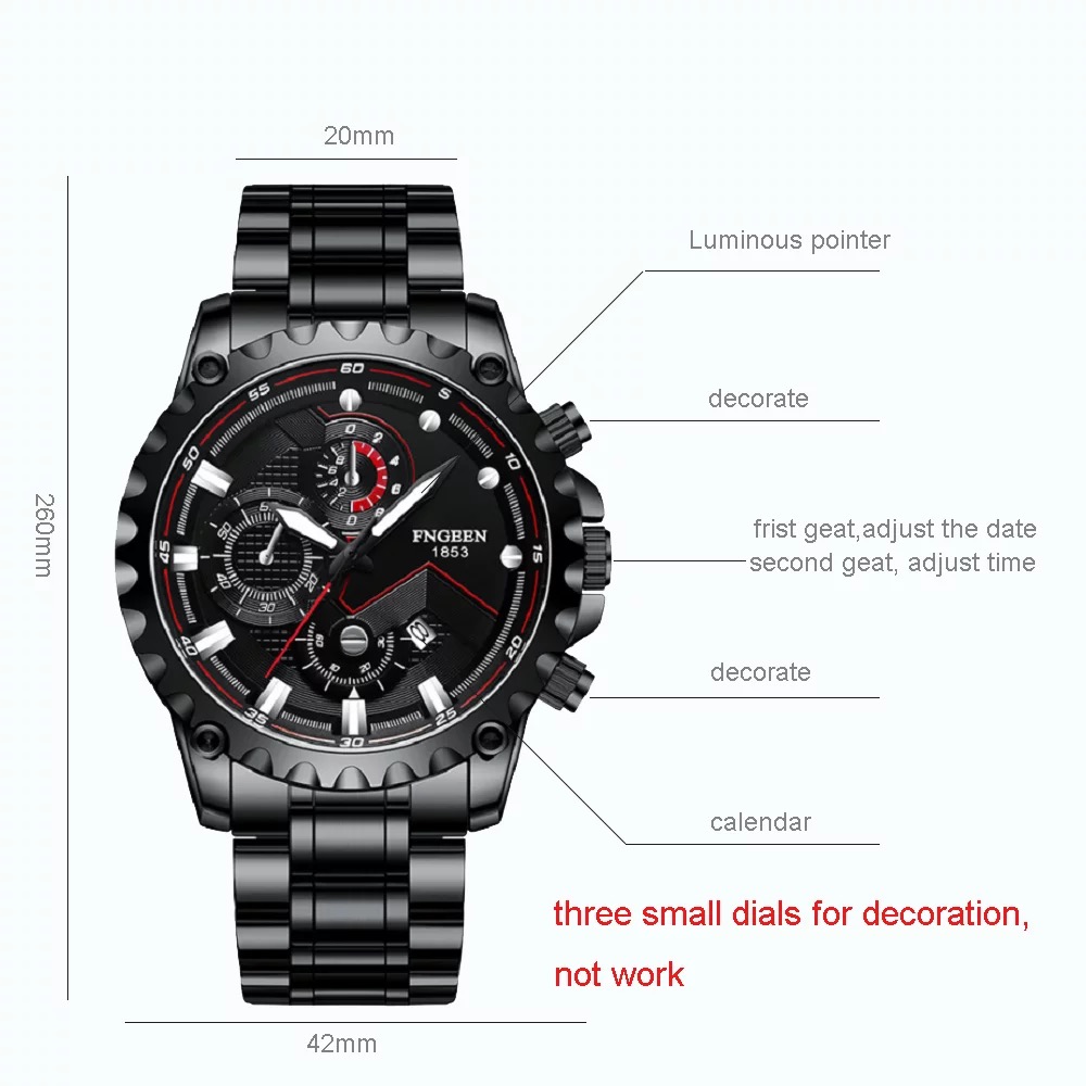 New Lunches Round Dial With Date Function Full Black Casual Watch For Men II