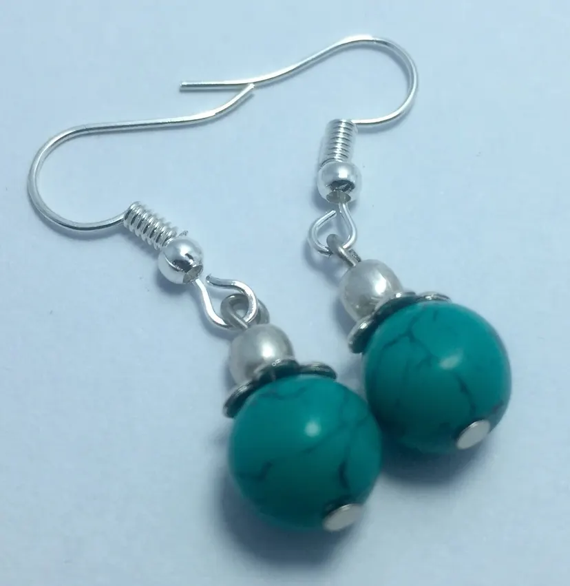 Turquoise Stone Beaded Cherry Earrings For Women