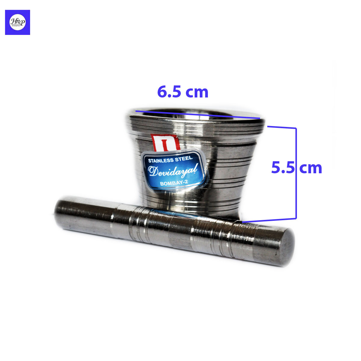 DeviDayal Premium Quality Stainless Steel Mortal & Pestle -1
