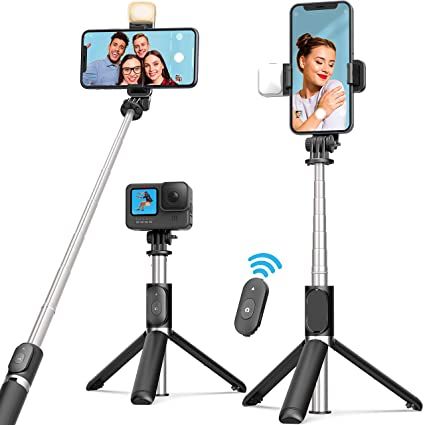 HITECH Selfie Stick With Tripod And Rechargeable Bluetooth Remote