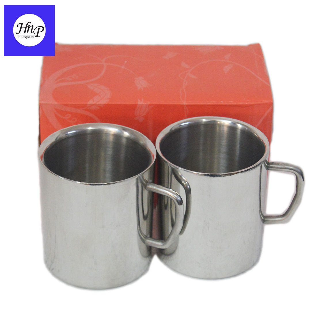 DeviDayal Double Wall Stainless Steel Coffee Mug Pack Of 2 (350Ml)
