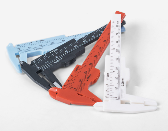 High Precision Mini Plastic Vernier Caliper Scale 80 MM - Set of 2