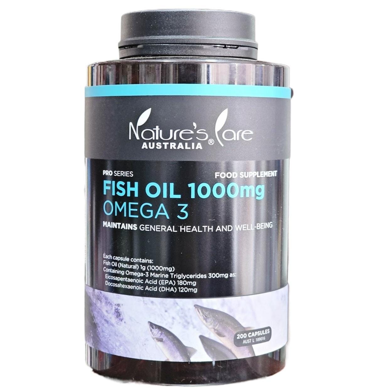 Nature's Care Australia Fish Oil, Omega 3, 1000mg, 200 Capsules
