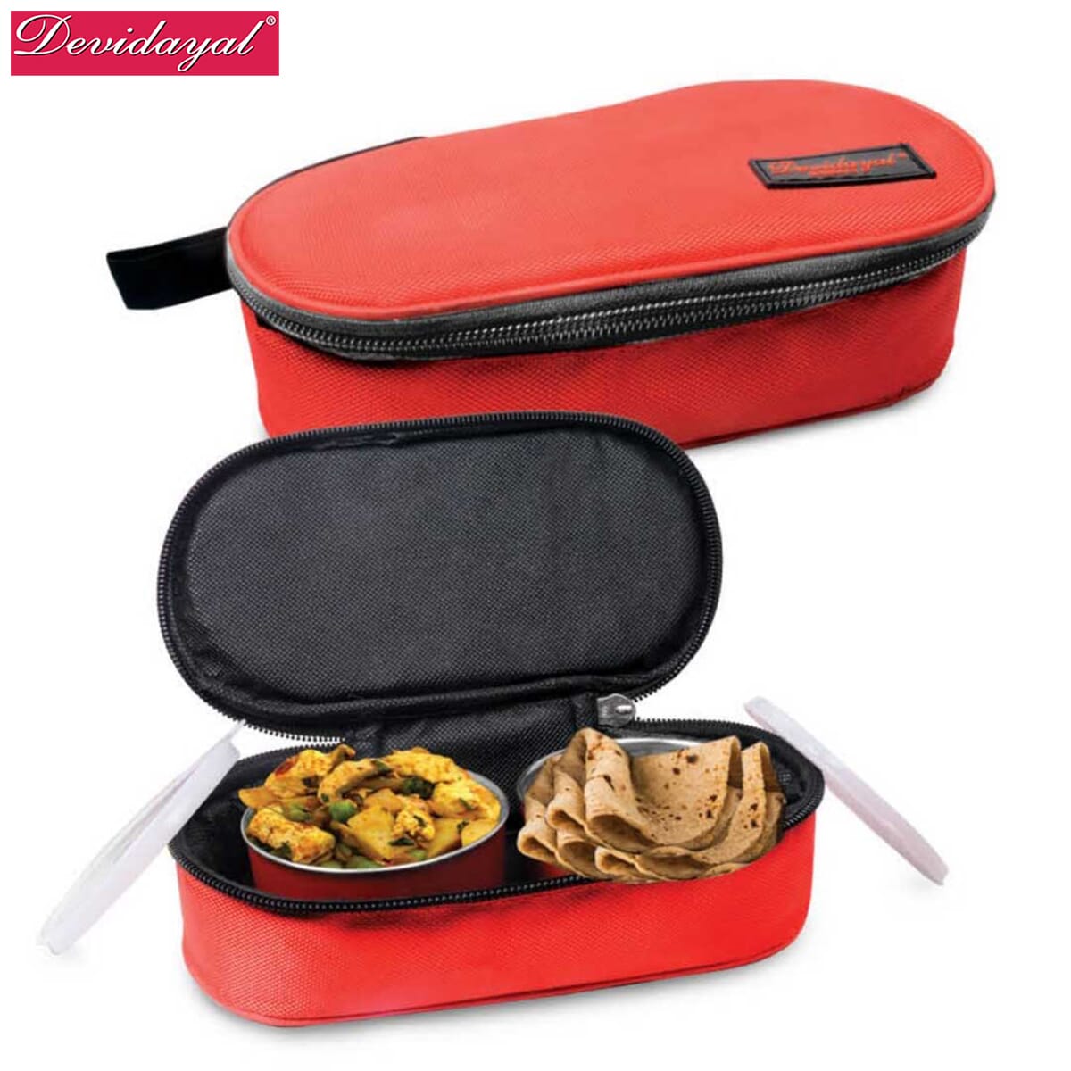 Microwave Safe Magic Lunch Box With Insulated Bag - 2 Compartment