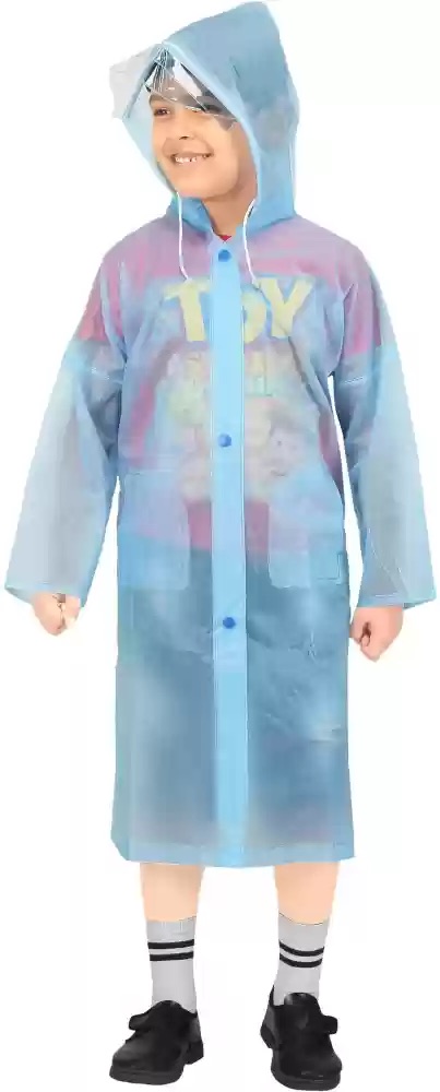 Kids Transparent Poncho Raincoat With Hood
