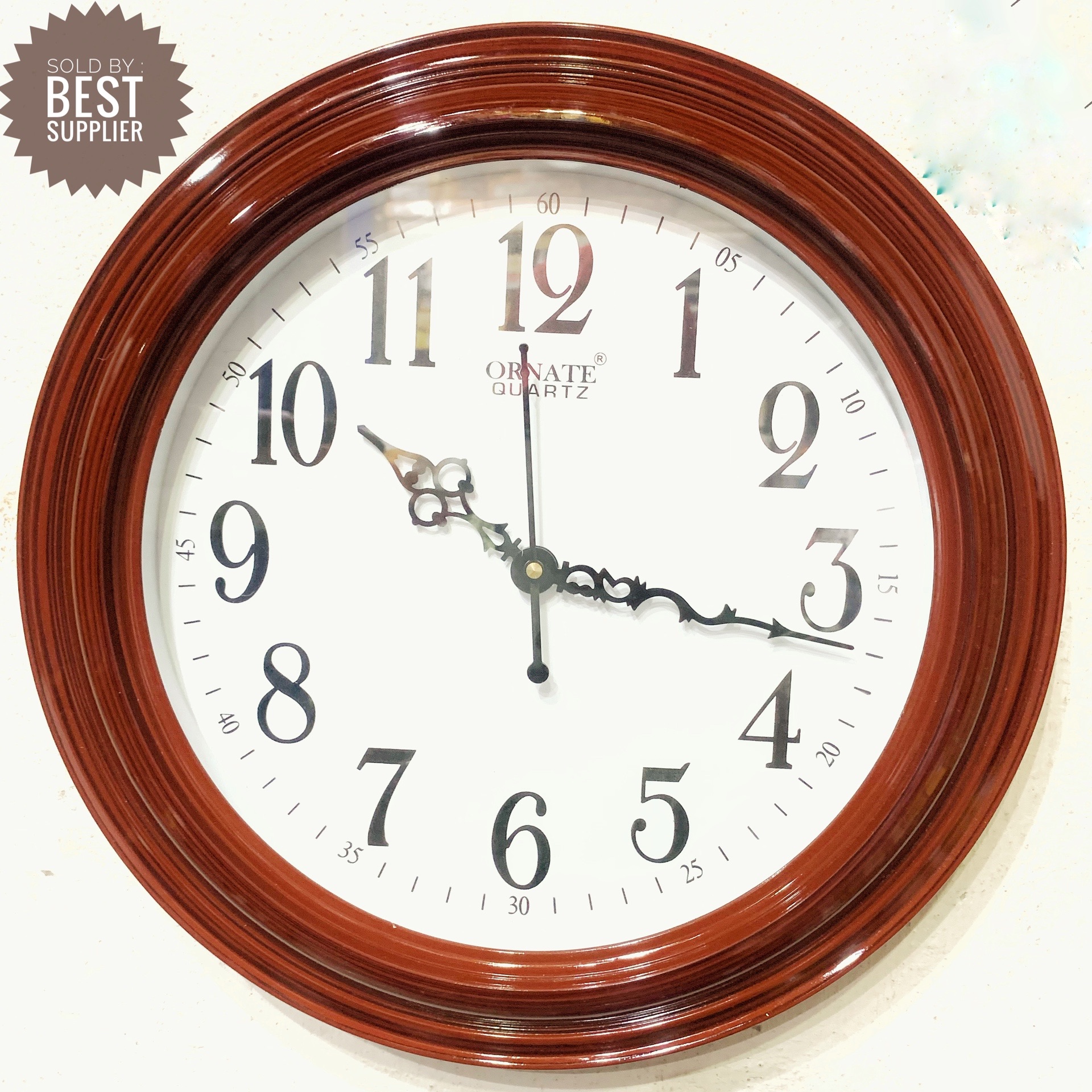 White Dial Round Shape Medium Size Wall Clock-3060 TYA