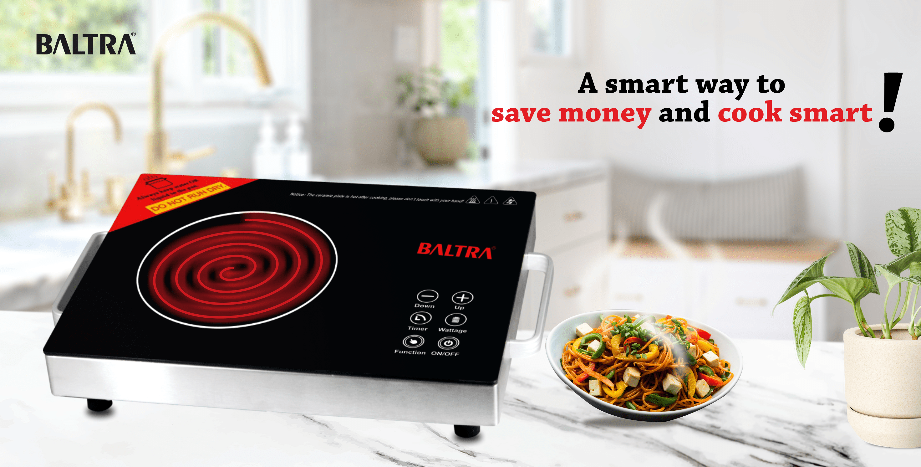 Baltra Smart Cook Electric 2000 Watt Infrared Cooker - BIC 140