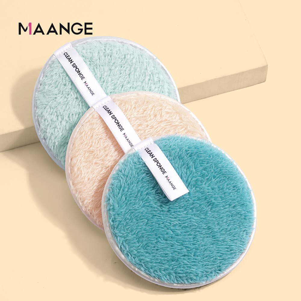 MAANGE 3Pc Soft Lightweight Skin Care Makeup Remover MAG51185-3A - image 1