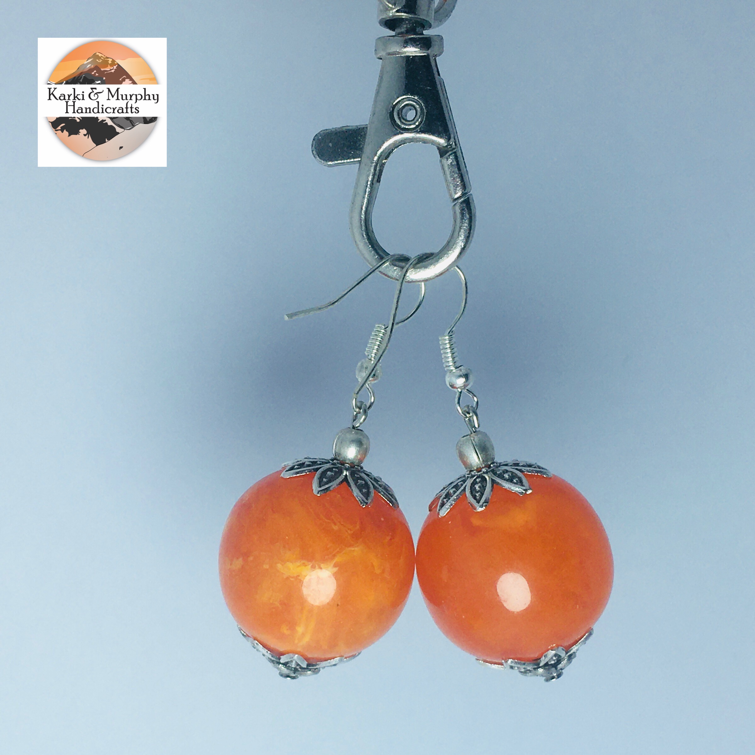 Beaded Cherry Muntala Drop Earrings
