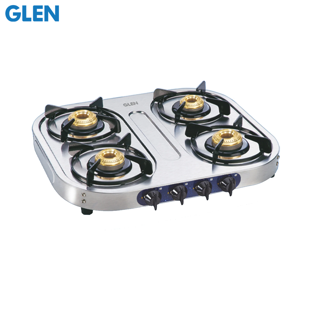 Glen 4 Burner Stainless Steel Gas Stove with Aluminum Alloy Burner (1044 SS BB)