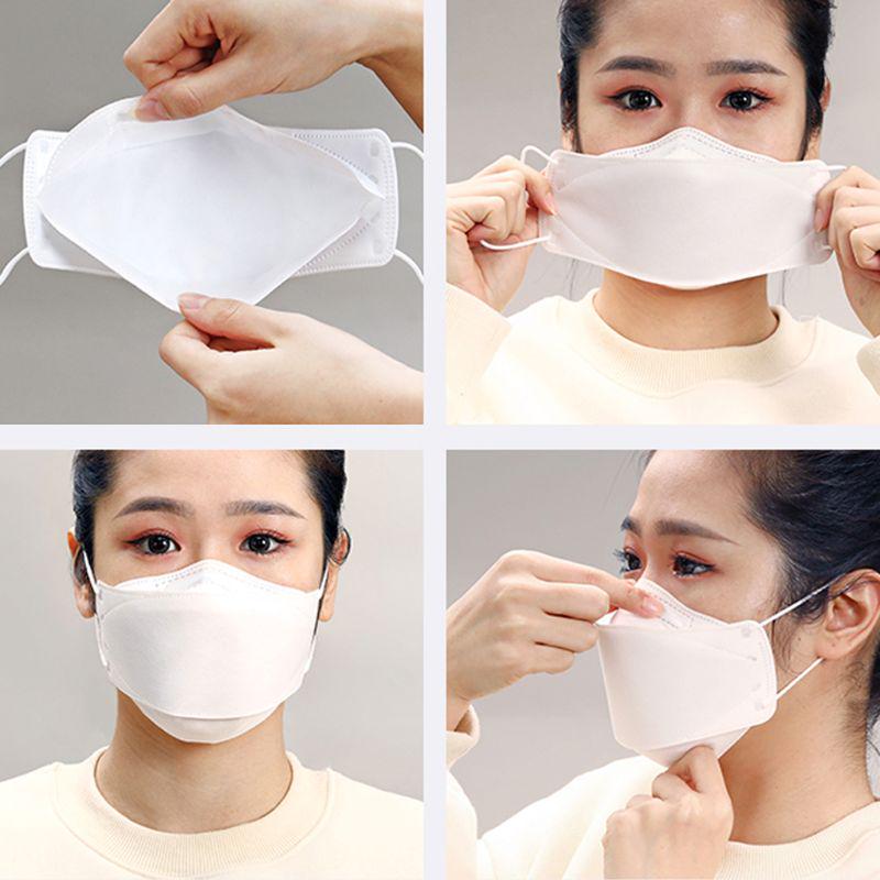 White/Black Kf94 Korean Mask Of 10 Pcs