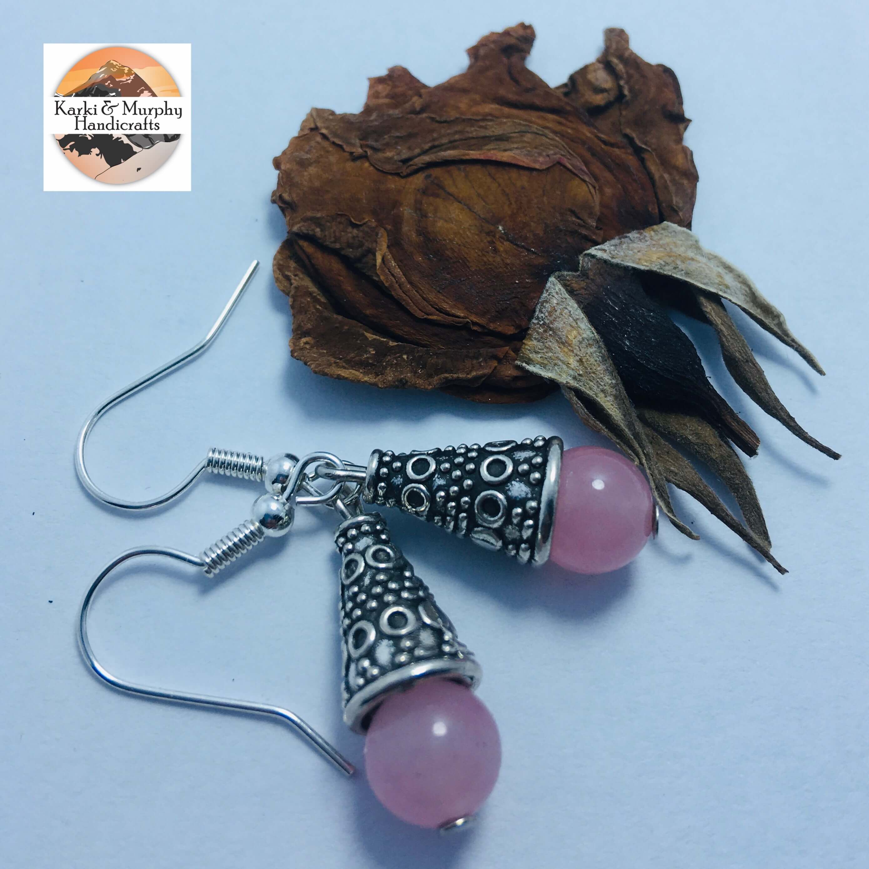 Pink Cherry Beads Drop Earring