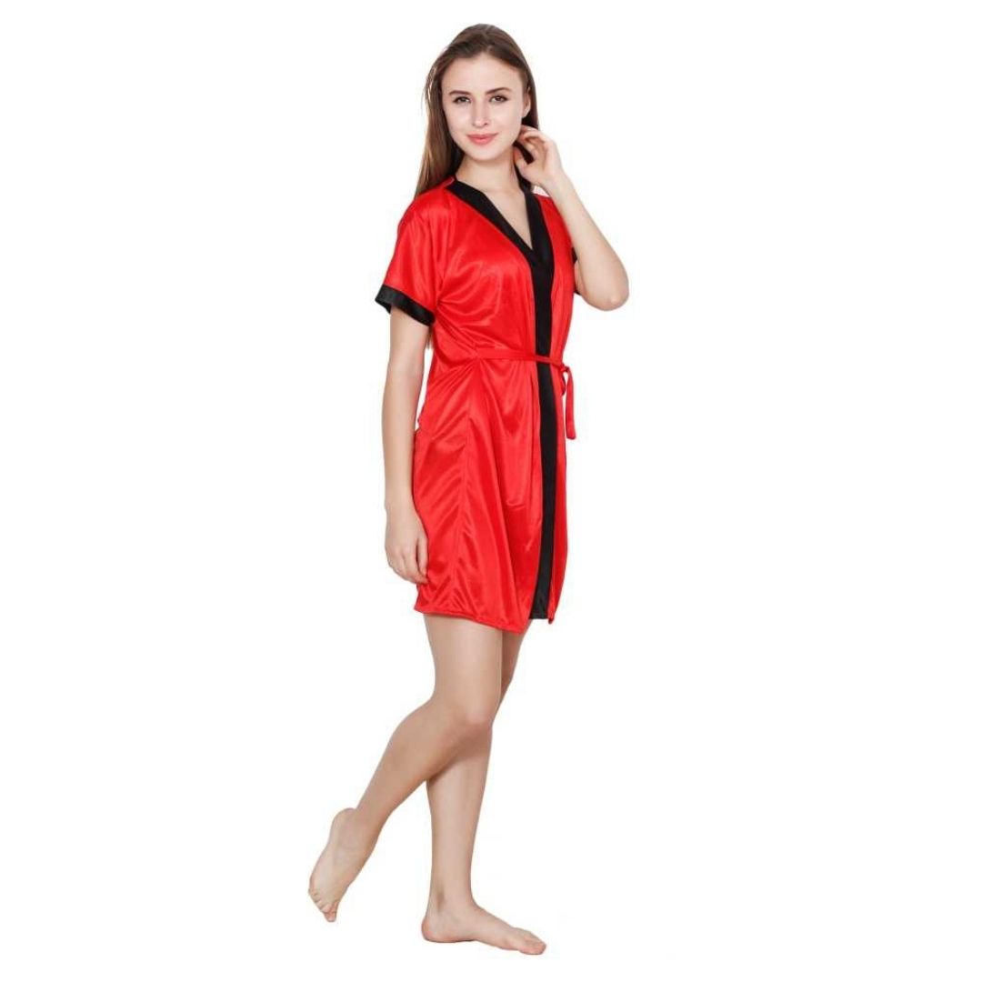 Combo Lingerie Nightwear Set with Robe and Bikini Bra Panty