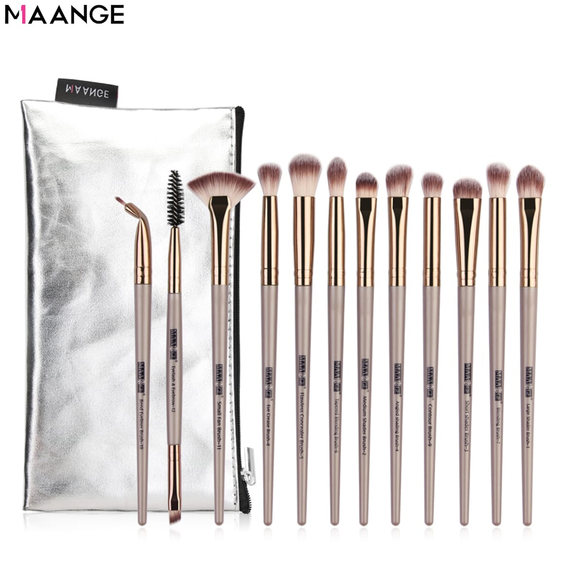 MAANGE Pro 12pcs Eye Makeup Brushes Set With Cosmestic Bag MAG 5729SB - image 1