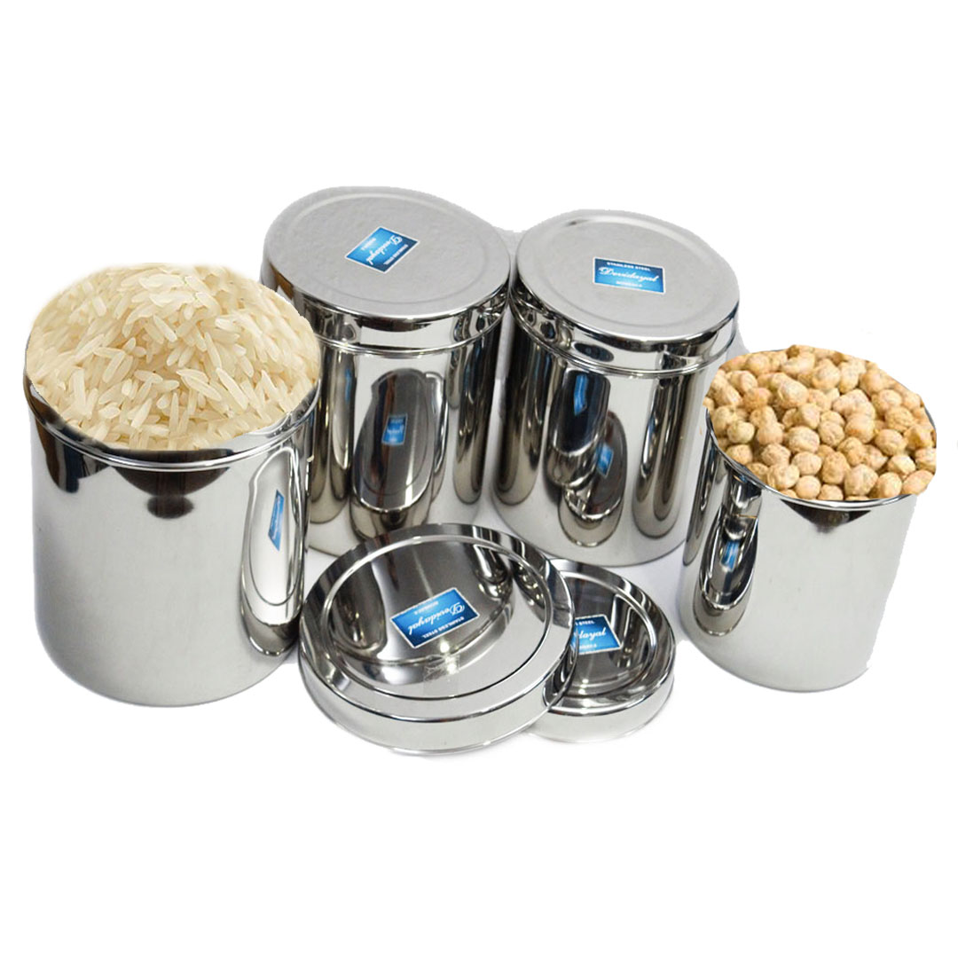 DeviDayal Stainless Steel Multi Purpose Rasan Dabba Set - Pack of 4