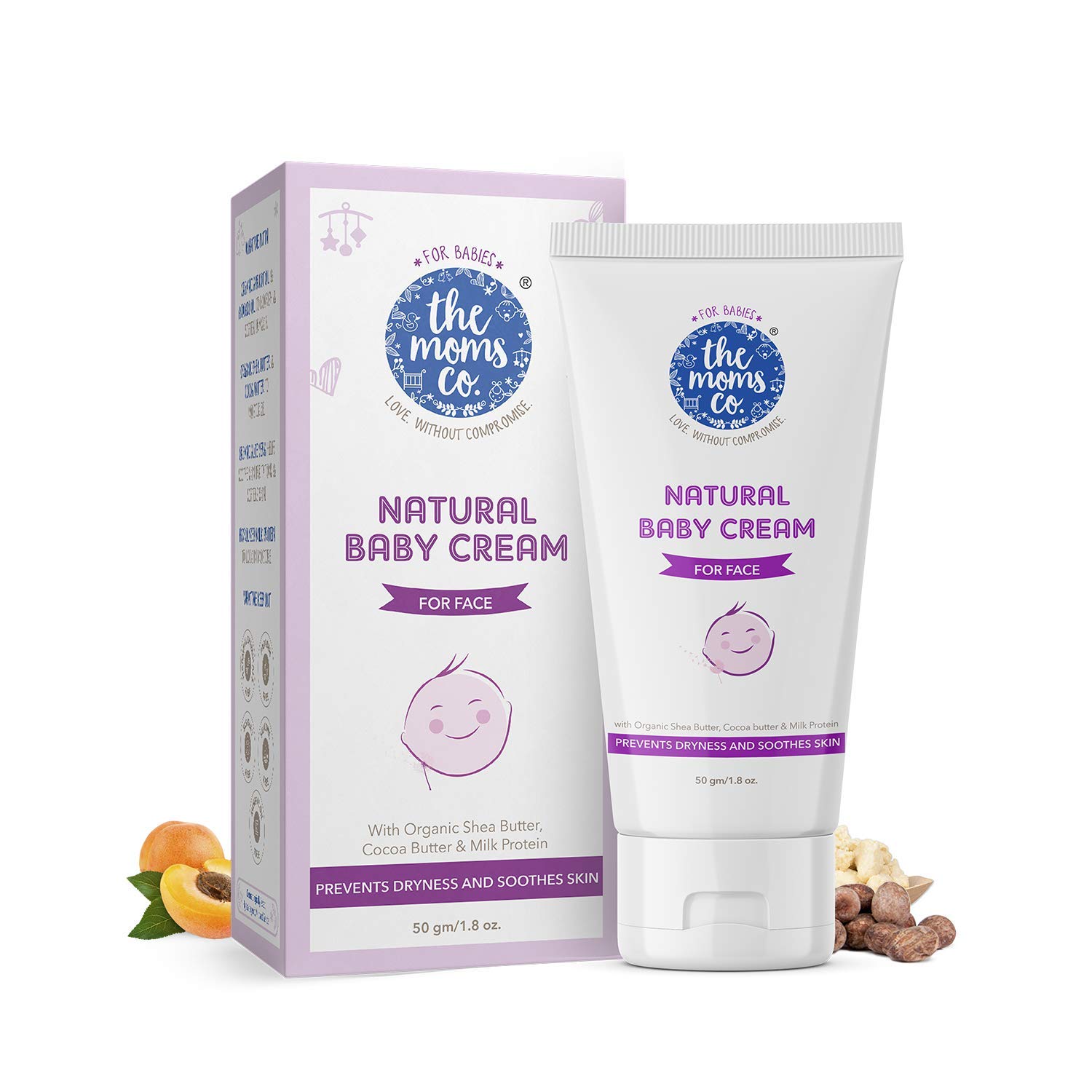 The Moms Co. Baby Cream for Face, Baby Moisturizer Cream with Shea Butter and Organic Jojoba Oil, Gentle Baby Skincare (50g)
