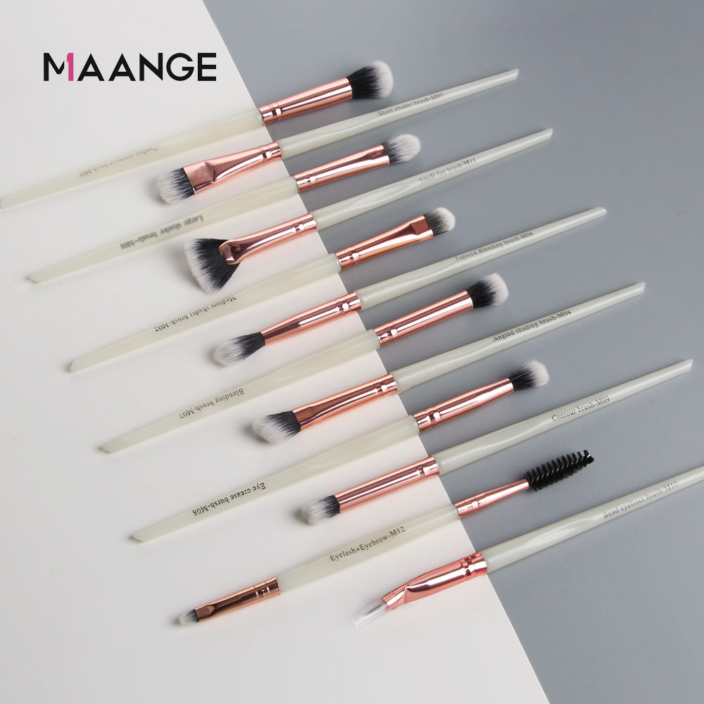 MAANGE 12Pcs Make up Brush Eye Brush Eyeshadow Eyeliner Brush Set MAG5815R - image 1