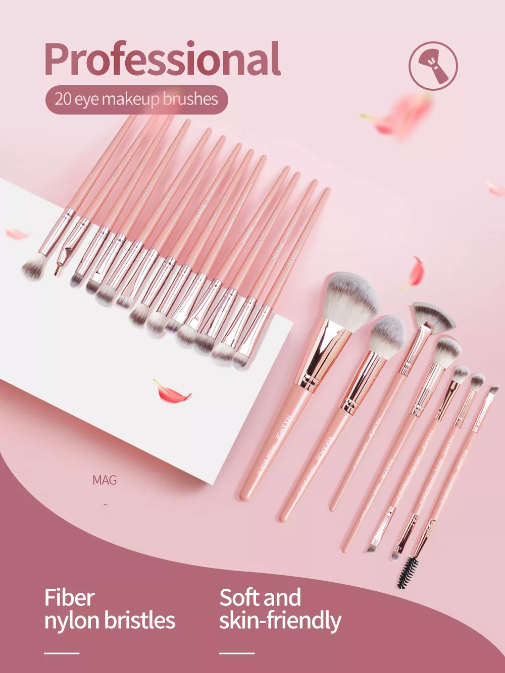 MAANGE 20PCS Professional Makeup Brushes Set MAG5748RJ - image 1