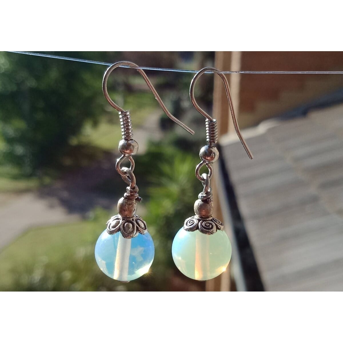 Stone Beaded Cherry Earrings